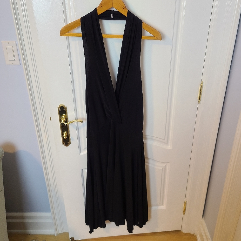 Suzy Shier Black Halter Neck Dress Size L